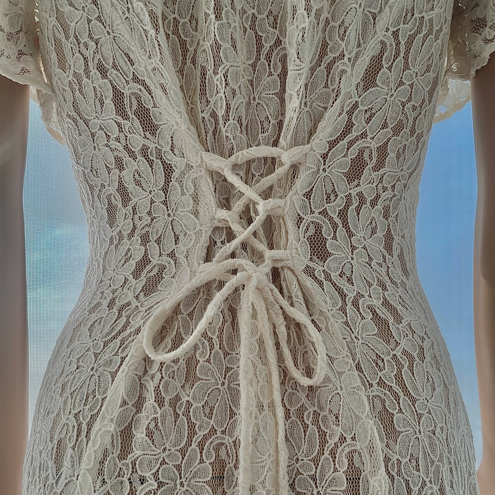 a-line ivory lace corset dress | handmade